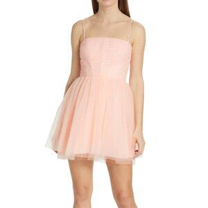 ML Monique Lhuillier Sleeveless Tulle Dress, Size 6, Color Sweet Pea